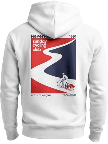 Neverless® Herren Sweatjacke Backprint Rad Fahrrad Bike MTB Grafik Zipjacke Zip-Hoodie Männer Fashion Streetstyle