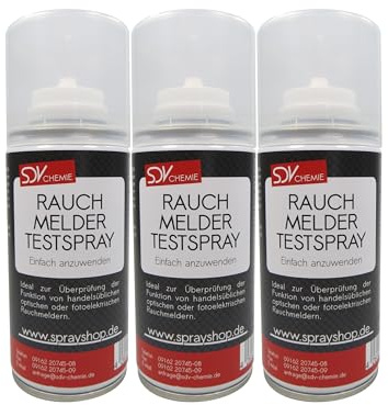 SDV Chemie Rauchmelder Testspray 3X 150ml Prüfspray | Tester für optische Rauchmelder, Für fotoelektrische Rauchmelder