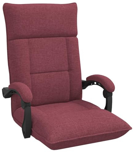 vidaXL Verstellbarer Fußsessel Weinrot Stoff, Flexible Wohnzimmer, rechteckiger Bodenstuhl, moderner Rückenteil, verstellbare Sitzgelegenheit, Sofa-Alternative