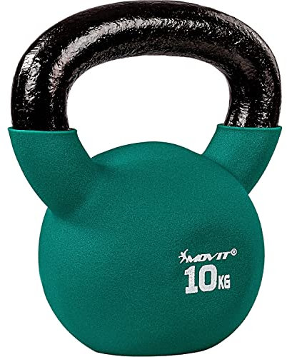 MOVIT Kettlebell PRO, Kugelhantel aus Gusseisen mit Neoprenbeschichtung, 12 Varianten: 2 bis 24 kg, schadstoffgeprüft, Schwunghantel Kugelgewicht