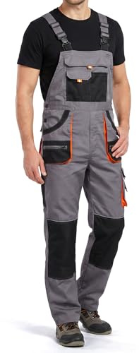 Stenso EM - Salopette da Lavoro - Uomo - Tute Protettive - Slim Fit - grigio/nero/arancione - 50