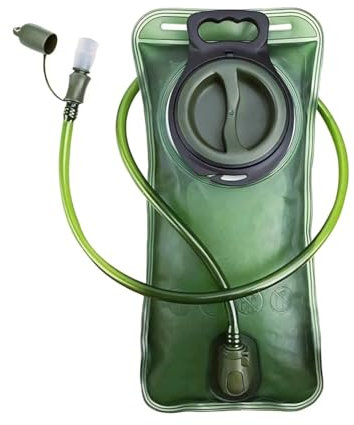 Hydration Bladder 2 Liter Leak Proof Water Reservoir, Military Water Storage Bladder Bag, BPA Free Hydration Pack Replacement, for Hiking Biking Climbing Cycling Running (fresh green)