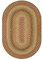 Homespice Kingston Jute-Teppich, geflochten, oval, 68.6x114.3 cm, hellbraun-beige-rot, natürlicher Jute-Teppich für den Eingangsbereich, Küchenteppich, Schlafzimmer, primitive, Bauernhaus-Dekoration
