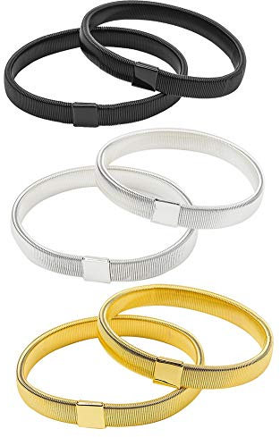 Metal Expandable Shirt Garter Armbands for Mens Shirt Sleeve Holders (Gold,Sliver,Black)