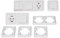 McPower | Schalter & Steckdosen Set Cup Flur | 13-teilig | weiß | 2x Steckdose, 2x Wechselschalter, Serien-Schalter, Taster, Rahmen-Set