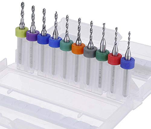 ExcLent 10 Stücke 1,1-2,0Mm Pcb Bohrer Set Hartmetall Gravur Fräser Für Cnc Platine