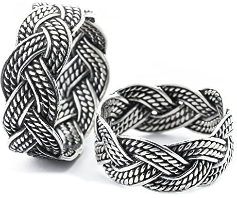 Windalf Wikinger Ring Thorn 9 mm Freundschaftsring Vintage 925 Sterlingsilber (Silber, 52 (16.6))
