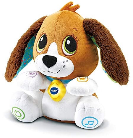 VTech - Toutou Parle avec Moi, Jouet Chien Interactif Qui Répète, Bouge la Tête et Les Oreilles, Peluche Bébé à Fonctions, Jeu Évolutif et Éducatif, Cadeau Enfant Dès 1 an - Contenu en Français