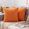 MIULEE Kissenbezüge Leinenoptik Kissenhülle Sofakissen Dekokissen Zierkissen Bequem Bezug Couchkissen ohne Füllung für Sofa Wohnzimmer mit Verstecktem Reißverschluss 2er Set 40x40 cm Orange
