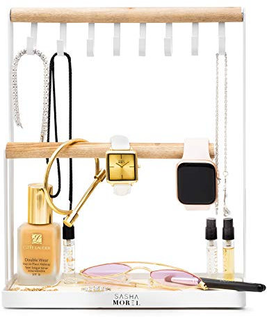 Sasha Morel Jewellery Stand, Jewellery organiser | 3 Tier Necklace Stand Wooden Ring holder, Necklace Holder, Jewellery Holder, Earring Display Stand, Necklace Display Stand, Bracelet Display Stand