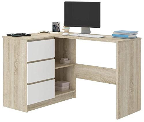 Framire Eckschreibtisch Links mit Schubladen Sonoma Mix 112 x 87 cm Modern N4L