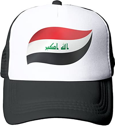 Iraq-Flagge T Dad Cap Herren und Damen Stilvolle Praktische Sonnenkappen, schwarz, 6 7/8/7 3/8