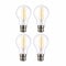 TEKLED® A60 Filament Vintage DIMMABLE LED Bulbs | B22 Bayonet Cap | Energy Saving 6.5W Light Bulb 60W Equivalent | Clear 2700K 806LM | 4-Pack | Warm White