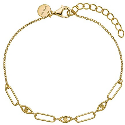 NOELANI Armband 925 Sterling Silber Damen Armschmuck, 16+3 cm, Gold, Auge, Kommt in Schmuck Geschenk Box, 2033753