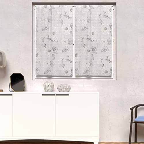Soleil d'ocre Par de Visillos para Ventana Paola, Blanco, 70 x 120 cm