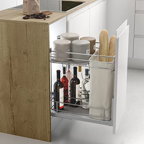 Menage Confort Botellero panero para mueble bajo de cocina de ancho exterior 300mm