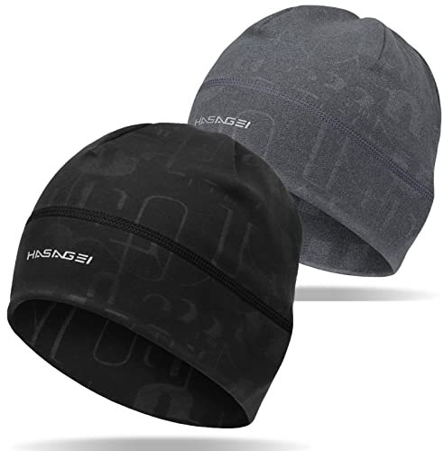 HASAGEI Laufmütze Herren Damen, Winter Mütze Unisex, Weich Elastisch Sportmütze, Winddichte Prägung Fahrrad Mütze Thermo Wintermütze Geeignet für Frühling Herbst und Winter
