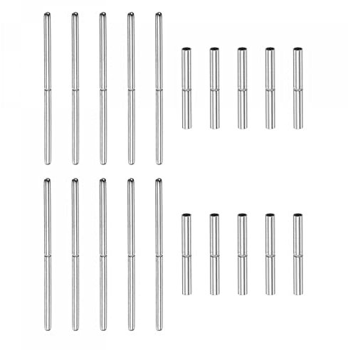 sourcing map 10pcs Watch Strap Tubes Pins 1.2mm Tube Dia 19mm Pin Length Stainless Steel Connecting Shaft for Watch Band Repairing Replacement