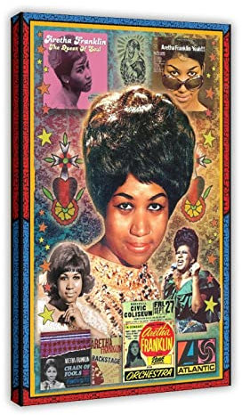 Aretha Franklin Postercover Leinwand Poster Wandkunst Dekor Druck Bild Gemälde für Wohnzimmer Schlafzimmer Dekoration Rahmen Stil 40 x 60 cm