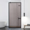 Aqua Roy Black Modèle Supreme Black Paroi de douche à l'italienne en verre bronze de 8 mm avec revêtement sablé Nano 110 x 195 cm