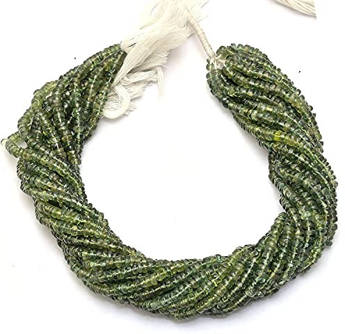 Gems Valley Prehnite Rondelle Heishi Perles intercalaires rondes plates de 4,5 à 5 mm, fil de 40,6 cm