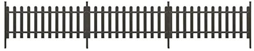 Gecheer 3 STK. Lattenzaun mit Pfosten Gartenzaun Friesenzaun Zierzaun Zaunlatte Vorgartenzaun Beetumrandung Beeteinfassung Balkonbrett WPC 614x80 cm