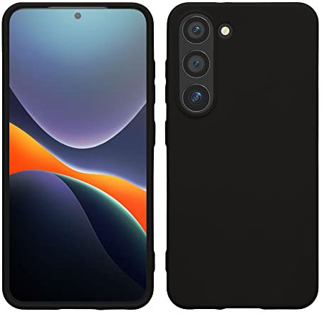 kwmobile Hülle kompatibel mit Samsung Galaxy S23 Hülle - TPU Silikon S23 Handyhülle - Case stoßabsorbierend flexibel - Kabelloses Laden - Schwarz