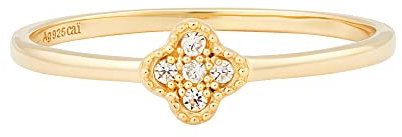 cai Damen Ring 925/- Sterling Silber Glänzend Zirkonia gelb 274270318V