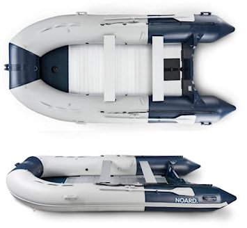 NOARD | Schlauchboot 230-470cm mit Aluminiumboden, Blau/Grau | UV-beständiges PVC, Leicht & Schneller Aufbau | Komplettset mit Pumpe, Ruder, Transporttasche