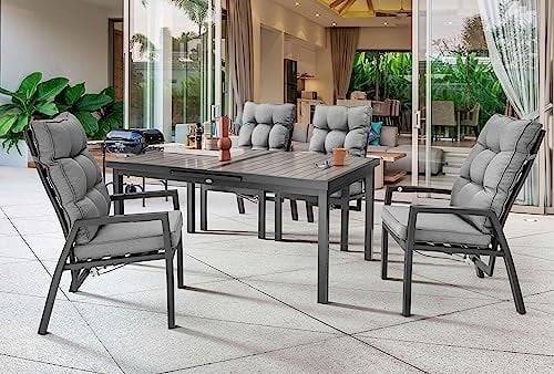 Destiny Sitzgruppe Garda Imola 4 Hochlehner + Tisch 165/215x100x75cm ausziehbar