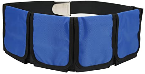 Ceinture de plongée sous-Marine, Ceinture réglable avec 4 Poches, Ceinture De Poids Plongée en Tissu Oxford à 4 Poches, pour la Plongée, la Plongée en Apnée Et L'apnée(Bleu)