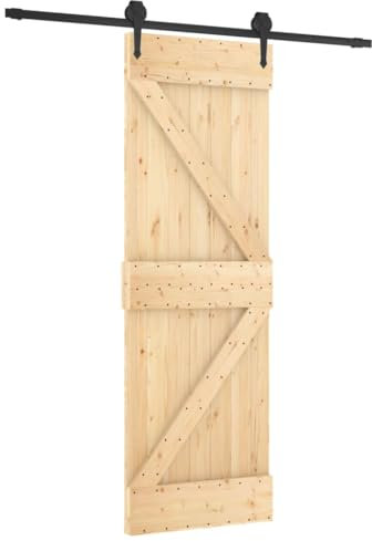 vidaXL Schiebetür mit Beschlag 70x210 cm Massivholz Kiefer