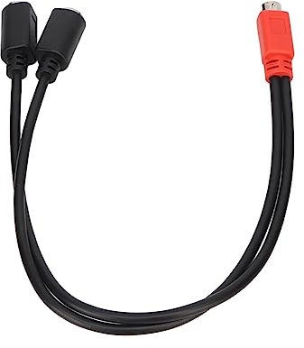 Câble Séparateur Mini DIN 6 Broches, Tête Noire Rouge Plug and Play Mini DIN 6 Broches à 2 Câbles Mini DIN 6 Broches pour Câble de Souris