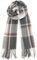 Miss Lulu Schal für Herren, kariert, Winter, warm, weich, Wolle, Schals mit Quaste, großes Schottenkaro, grau, L