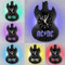 KingLive Gitarren Wanduhr, 12'' Vinyl Schallplatten Dekor, Musik Gitarren Dekoration, Gitarre Geschenk-Weihnachten, 7 Color LED Nachtlichthängeuhr mit Fernbedienung-AC