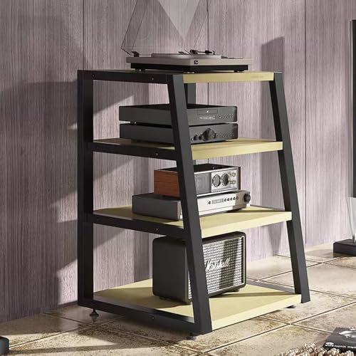 ZIUSFAC Meuble Audio/Vidéo 3/4 Couches Support AV Media Appareils DAC Rack Stéréo Armoire De Composants Multifonctionnel Media Stand HIFI Meuble De Rangement Pour Console De Jeux Routeur WiFi(White ma