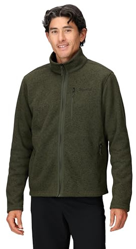 Marmot Herren Drop Line Jacket, Warme Fleecejacke, Outdoor-Jacke mit durchgehendem Reißverschluss, atmungsaktiver und windbeständiger Sweater, Nori Heather, L