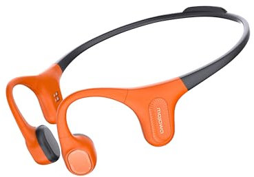 mojawa Aerra Cuffie Sportive a Conduzione Ossea, Open-Ear, Bluetooth 5.2, Impermeabili IP67, Microfono con Cancellazione del Rumore, per Corsa, Ciclismo, Escursioni e Palestra, Arancione e Nero