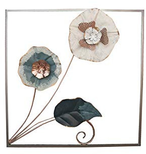 NTK-Collection Wandkunst aus Metall Blume Metallbild mit 3D-Effekt