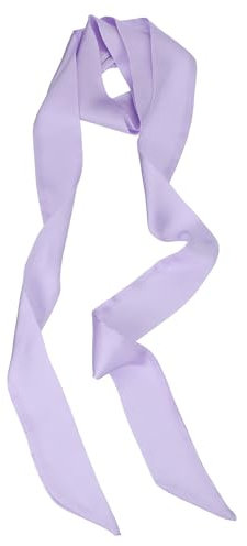 PATIKIL Stylish Ribbon Scarf, Solid Color Skinny Scarf Pure Long Neckerchief Silk Necktie Belts Sash Hair Scarves Headband Ribbon Tie for Women, Purple