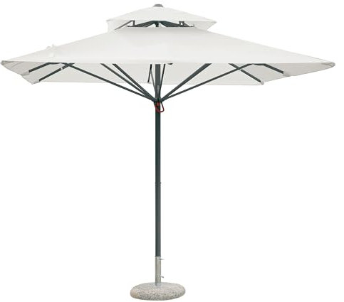 Gruppo Maruccia - Parasol 4 x 4 mètres - Poteau central en aluminium, bâche hydrofuge - Ouverture télescopique facilitée - Pour jardins, bars, restaurants