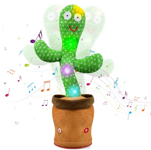 CARROUSEL Talking Cactus Toy for Kids, Light-up Sensory Plush Toys for Age 3+