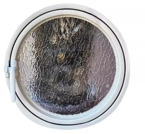 FenêTre Coulissante Fenêtre en verre ondulée avec hublot rotatif rond pour garage, maisonnette, décoration de pièce(40cm/15.7)