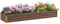 Outsunny Galvanised Raised Bed for Garden, Rectangular Outdoor Elevated Planter Box with Safety Edging and Open Bottom for Growing Flowers, Herbs and Vegetables, 240 x 60 cm, Dark Brown