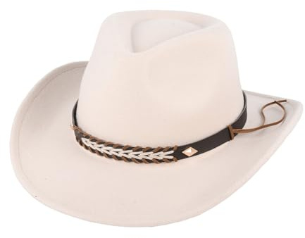 Henrrida Klassischer breiter Cowboy Hut, universeller westlicher retroer Cowboy Hut für Männer und Frauen, geeignet für Camping, Gartenarbeit, Urlaub, weicher stilvoller breiter Cowboys Hut