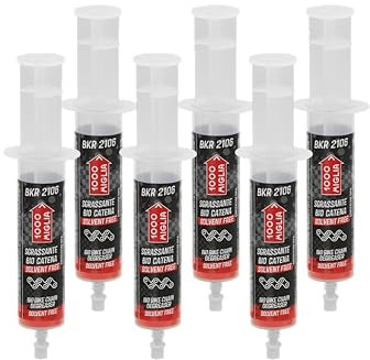 Errecom 1000 Miglia BKR 2106 Dégraissant Biodégradable pour Chaîne Vélo et Moto, Formule sans Solvant, 360 mL (6 seringues de 60 mL), 2 brosses à poils durs incluses
