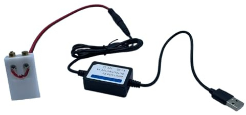 USB 5V to 9V Dummy Battery Eliminator 5ft Power Suppy Cable Replace 9V 6F22 Batteries for Factory Testing, Multimeter, Remote Controls,Toy,Electronic Tools