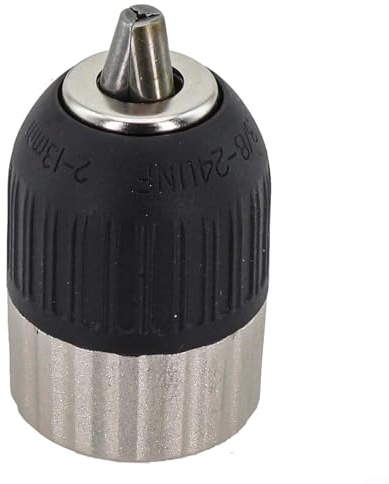 Upluxmira Keyless Drill Chuck 2-13mm, Self-Locking 3/8-24UNF Quick Change Jaw Driver, Hex Shank Required, Black