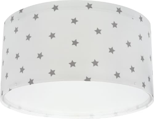 Dalber Kinder Deckenlampe Star Light Sterne Weiß Grau 82216MB | Deckenleuchte; Kinderzimmer; Jungenzimmerlampe; E27 - 2 x 15W