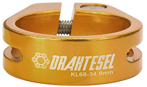 Drahtesel Fahrrad Sattelstütze, Sattel-klemme, Klemmring mit Schraubverbindung, Sattelstützenklemme (Gold, 30,2mm)